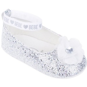 bebe Girl's Shoes - Infant Flats with Glitter and Rhinestone - Flats for Infants - 1 of 4