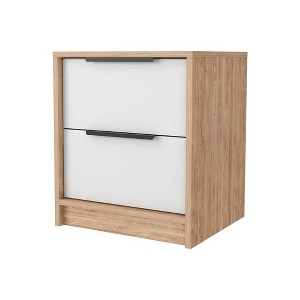 NicBex 16.1 inch Wide Nightstand with 2 Drawers,Side Table with Large Storage Space and Metal Handle,Bedside Table for Bedroom,Living Room - 1 of 4