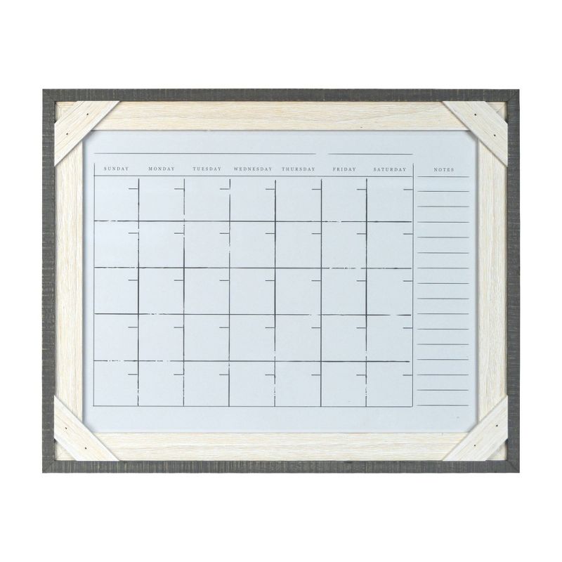 16&#34; x 20&#34; Framed Reclaimed Crosshatch Dry Erase Wall Calendar Gray/White - Prinz, 1 of 5