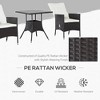 3 Piece Patio Bistro Set, PE Wicker Furniture Conversation Set w/ Tufted Cushion Reclining Chairs & Coffee Table - 4 of 4