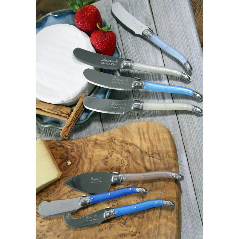 7pc Stainless Steel Laguiole Cheese Knife Set Blue - French Home, 3 of 4