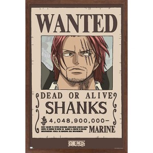 Trends International One Piece - Shanks Wanted Poster Framed Wall Poster Prints - 1 of 4