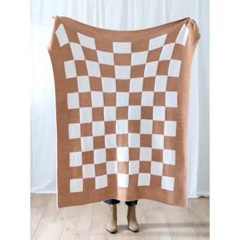 Shiraleah Tan and White Super Soft Tanner Reversible Throw