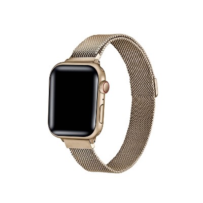 Posh Tech Infinity Skinny Mesh Stainless Steel Band for Apple Watch - Bright Gold - 40/41/42mm