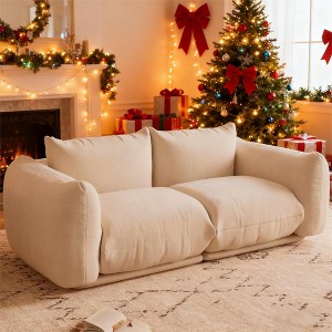 Chenille Fabric Modular Love Seat Sofa, 2-Seater Cloud Couch with High Resilience Sponge, Small Space Boneless Sofa for Apartment,Office,Living Room - 1 of 4