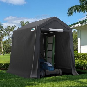 Generic 6x8 ft Outdoor Portable Storage Shelter Shed with 2 Roll up Zipper Doors & Vents Carport - 1 of 4