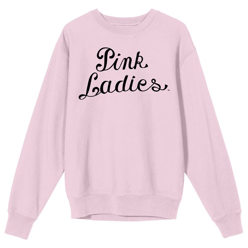 Grease Pink Ladies Logo Women's Pink Crew Neck Graphic Sweatshirt, 1 of 3