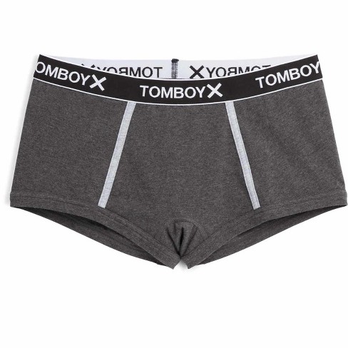 Tomboyx Women's Boy Short Underwear, Cotton Stretch Comfortable Boxer Briefs, (xs-6x) Charcoal