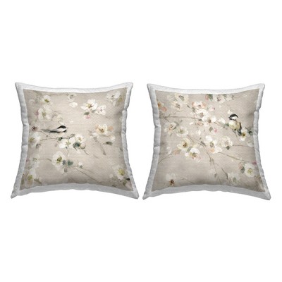 Stupell Industries Birds & White Blossoms, 18 x 18