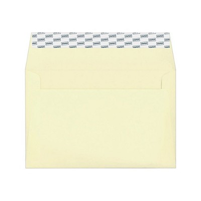 Staples EasyClose Invitation Envelopes 5.75" x 8.75" Ivory 100/BX 473955/19195