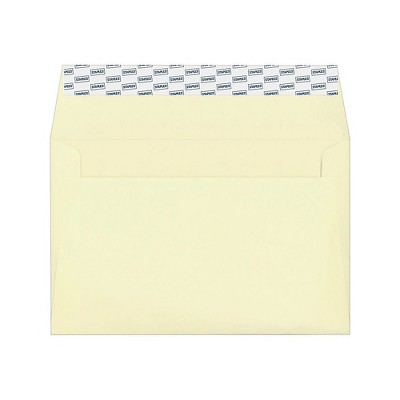 Staples EasyClose Invitation Envelopes 5.75" x 8.75" Ivory 100/BX 473955/19195