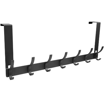 LunaLulinlk Over The Door Hooks Door Hanger Hooks for Hanging, Over The Door Towel Racks for Bathroom with 14 Coat Hook Black