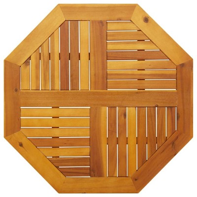 vidaXL Table Top - Octagonal Solid Acacia Wood - 80x80x2.2 cm - Rustic Design for Garden/Patio