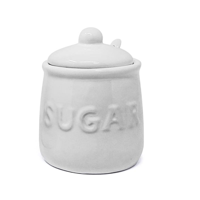Kovot 10 oz Ceramic Sugar Jar & Spoon Set | White, 3 of 7