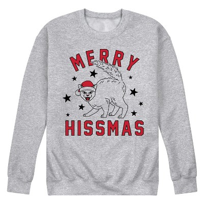 Men's - Instant Message - Holiday Cat Merry Hissman Graphic Fleece Sweatshirt