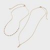 14K Gold Dipped Beaded Initial Necklace Set 2pc - A New Day™ Gold/Marron - 2 of 4