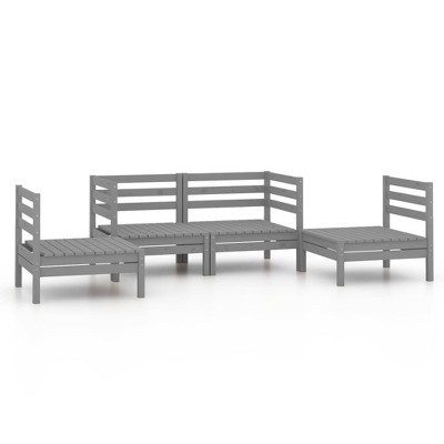 vidaXL Garden Lounge Set Solid Pinewood Medium Modular - Gray