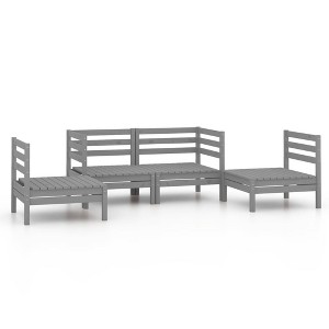 vidaXL Garden Lounge Set Solid Pinewood Medium Modular - Gray - 1 of 4