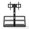 GDFStudio Gill Angle And Height Adjustable Metal Tube TV Stand with Tempered Glass Shlves - 2 of 4
