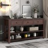 ACEPANO 50 in. W Retro Design Console Table with Two Open Shelves-Brown - 2 of 4