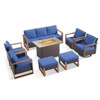 Buenhomino 8 Piece Patio Furniture Set with 41" Fire Pit Table Wicker Rattan Patio Sectional Sofa Set Outdoor Seating Furniture with Thickened Cushion - 2 of 4