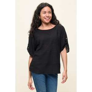 WEST K Women's Cora Dolman Sleeve Crochet-Inspired Blouse - 1 of 4