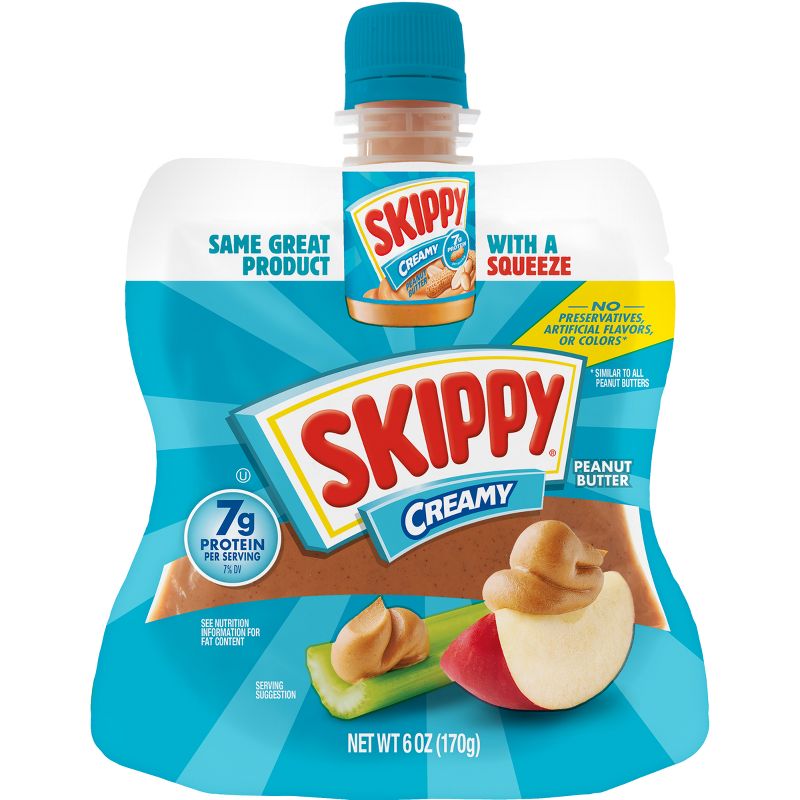Skippy Regular Creamy Squeeze Pouch - 6oz, 3 of 16