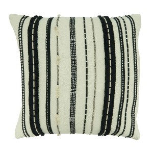 Saro Lifestyle Cord Appliqué Design Down-Filled Throw Pillow - 1 of 3