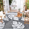 Modern Tropical Leaf Outdoor Rug Waterproof Plastic Straw Rug, UV-Resistant Reversible Mat for Camping RV Porch - 4 of 4