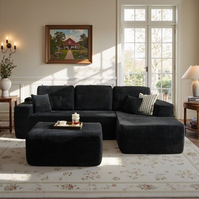 XIZZI Modular Sectional Sofa Couch, L/U-Shape Upholstered Couch, Modern Minimalist Couches for Living Room, Free Combination Deep Seat Corner Couch
