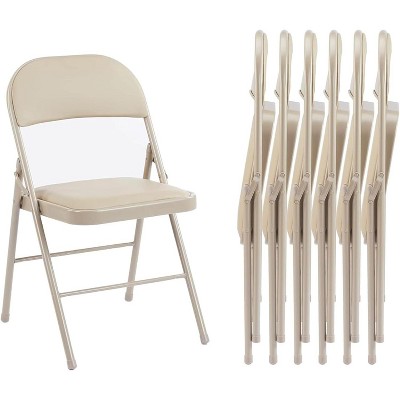 SKONYON Folding Chairs with Padded Vinyl Cushion, Comfortable Seating for Indoor & Outdoor Use, Perfect for Home, Office, Parties, and Events