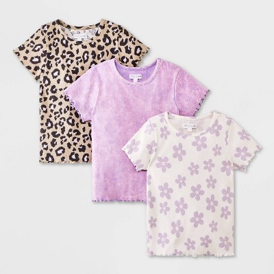 Grayson Mini Toddler Girls' 3pk Solid Short Sleeve Jersey T-Shirt