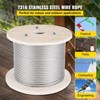 VEVOR 316 Stainless Steel Cable, 500FT Stainless Steel Wire Rope of 5/32In Diameter and 1x19Construction, 3300LBS Breaking Strength Steel Cable,Silver - 3 of 4