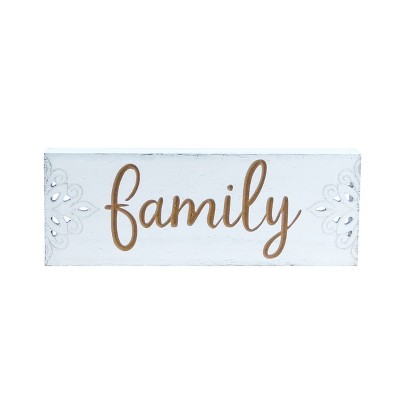 VIP Wood 15.75 in. White Family Sign