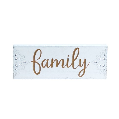 VIP Wood 15.75 in. White Family Sign - image 1 of 2