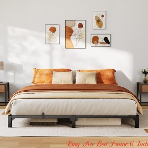 Twin Size/Full Size/Queen/King Size Bed Frame, 6"/8"/14 " High Platform Bed Frame, w/Storage Space, Heavy Duty Steel Slat Support - 1 of 4