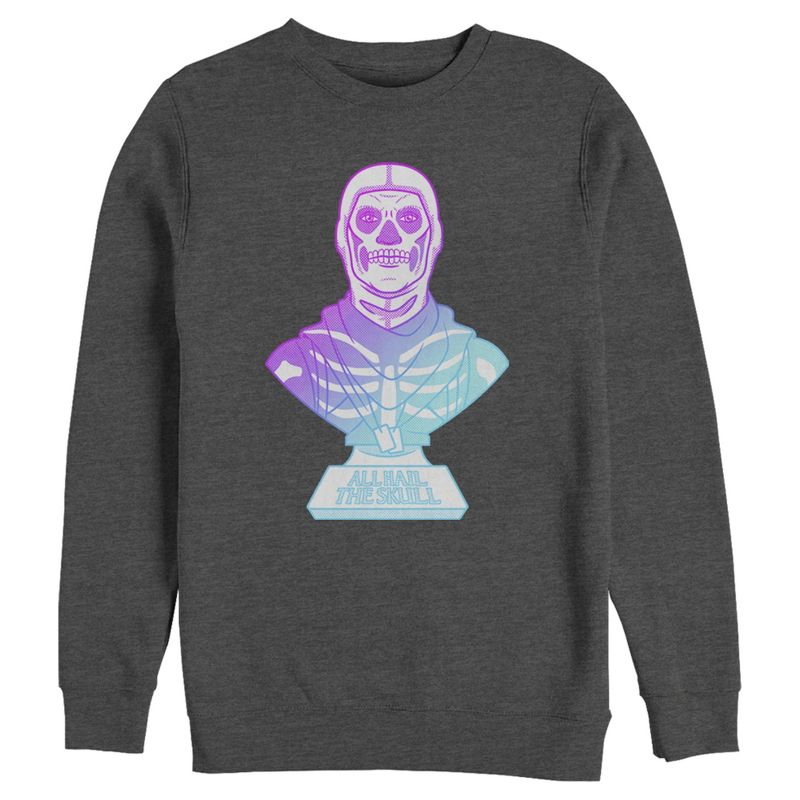 Men's Fortnite Skull Trooper All Hail Glow Sweatshirt, 1 of 5