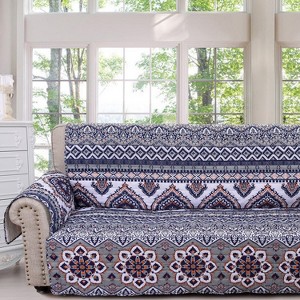Greenland Home Fashions Medina Saffron Sofa, 127x77 Inches - 1 of 1