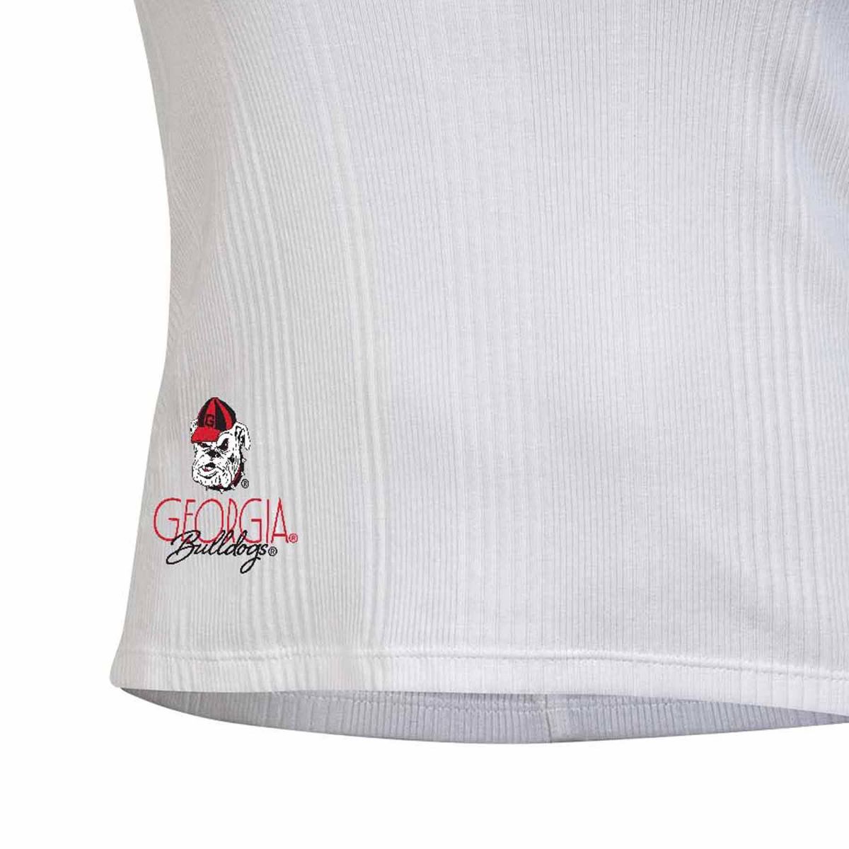 NCAA Georgia Bulldogs Women's White Ribbed Tank Top - thumbnail 3