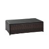 Palm Harbor Outdoor Wicker Coffee Table - Brown - Crosley: Steel Frame, Tempered Glass Top, UV & Weather-Resistant - 3 of 4