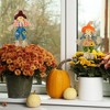 Northlight Boy and Girl Fall Harvest Scarecrow Crafting Picks - 18" - Set of 2 - 2 of 4
