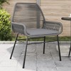 vidaXL Patio Chairs with Cushions - Gray Poly Rattan Garden Outdoor Seating - 2 of 4