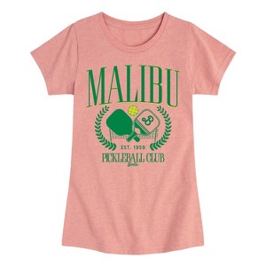 Girls' - Barbie - Malibu Pickleball Fitted Short Sleeve Graphic T-Shirt - 1 of 4