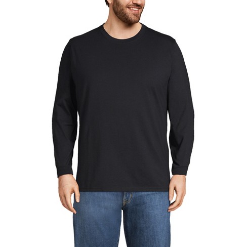 Lands' End Men's Big Long Sleeve Super-t - 4x Big - Black : Target