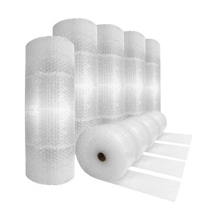 UOFFICE Bulk Bubble Roll 2400 Ft x 12" wide - Medium Bubbles 5/16" Wrap for Packaging (24 -100ft Rolls) - 1 of 4