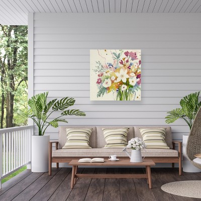 Sheila Golden Dream Bouquet Outdoor Canvas Wall Art 14x14