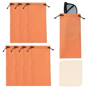 Unique Bargains Portable Drawstring Eyeglass Storage Bags 8 Pcs 7" x 3.5" - 1 of 4