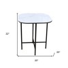 HomeRoots 22" White And Black Ceramic And Metal Square End Table - 3 of 4