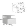 INFURNIC Nightstands Floating Nightstand with Single Drawer and Two-Tier Shelf Modern Wall-Mounted Design, White, 13.23"*14.02"*11.61" - 2 of 4