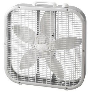 Lasko 3733 Box Fan White: 20" Portable Floor Fan for Rooms, 3 Speeds, Air Circulation, Indoor Use, ETL Listed - 1 of 4